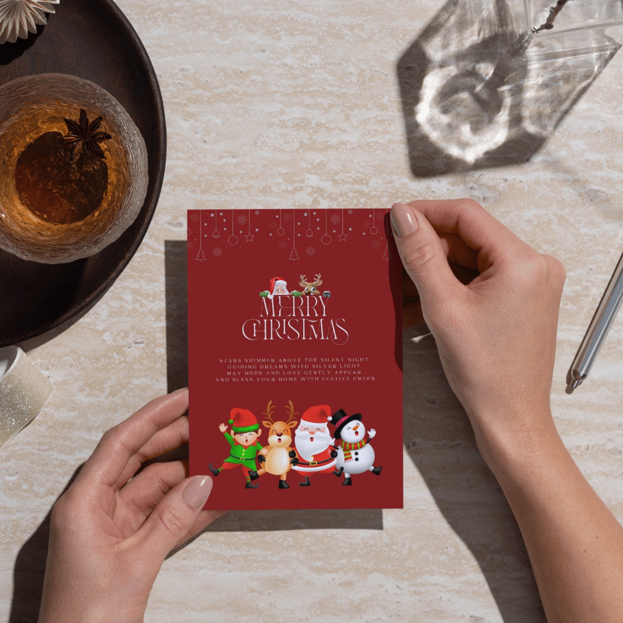 printable Christmas card 5x7 instant download