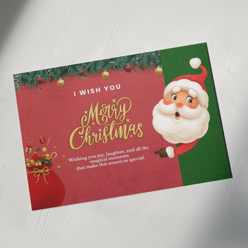 Merry Christmas wishing card 7x5 printable PDF holiday greeting