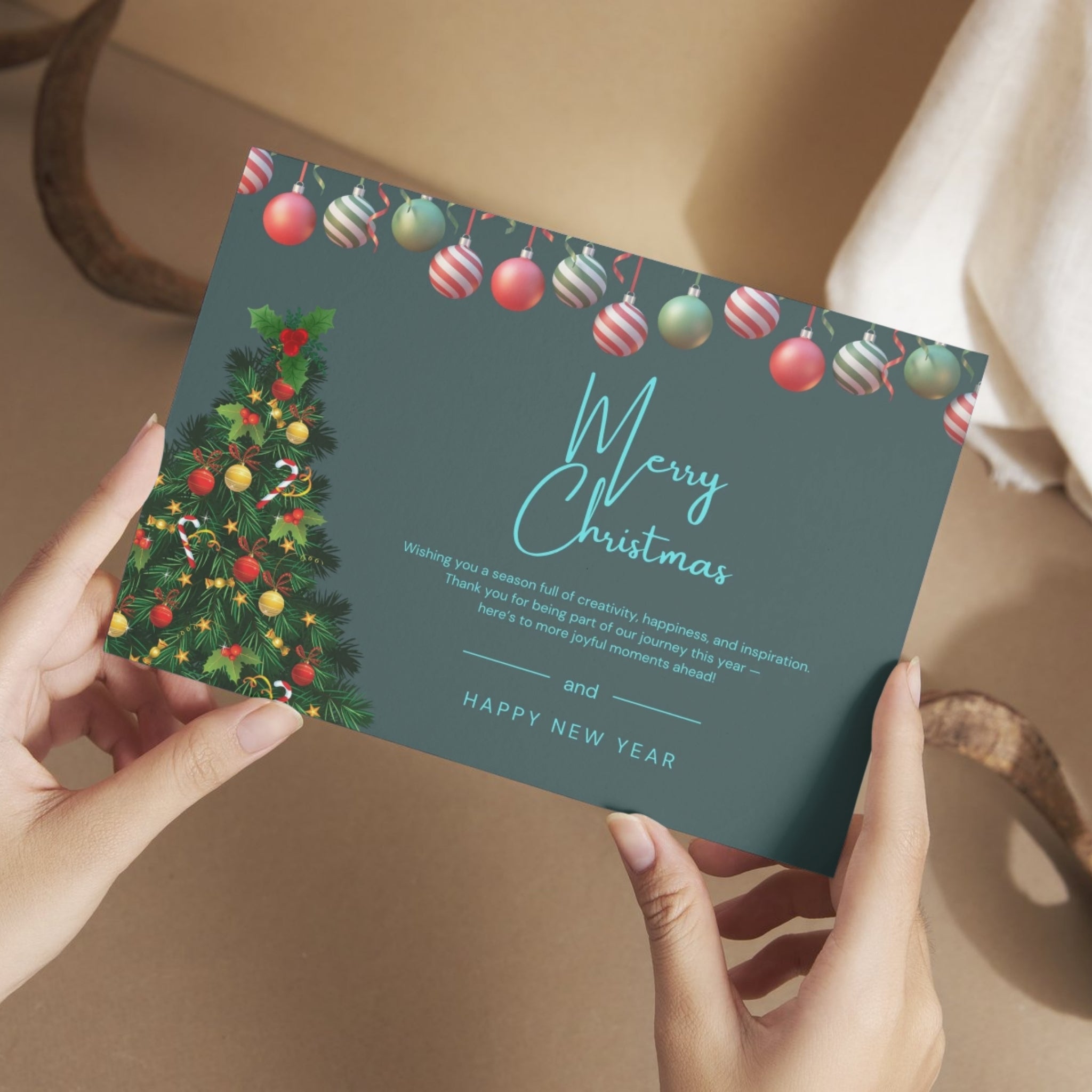 Christmas wishing card 7x5 printable holiday PDF