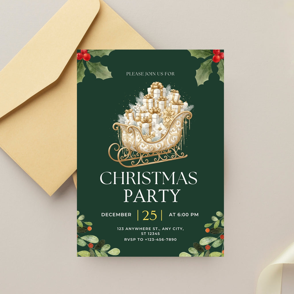 5×7 Christmas Invitation – Instant Download