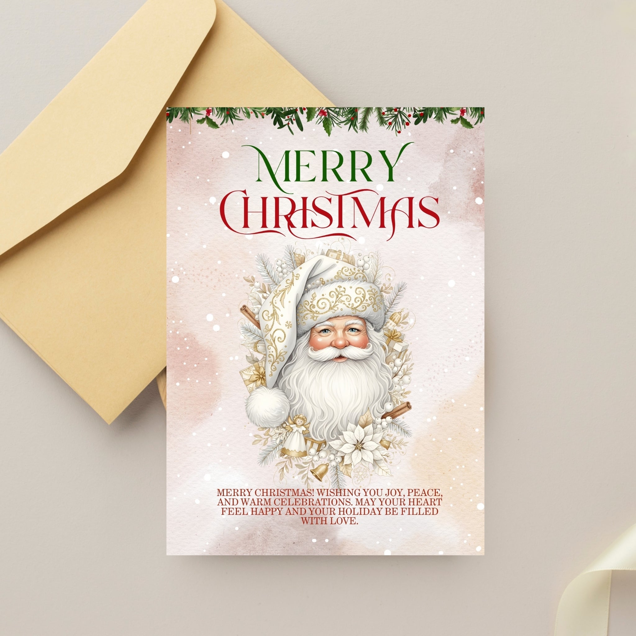 Holiday Cheer Printable Card 5×7” – Instant PDF Download