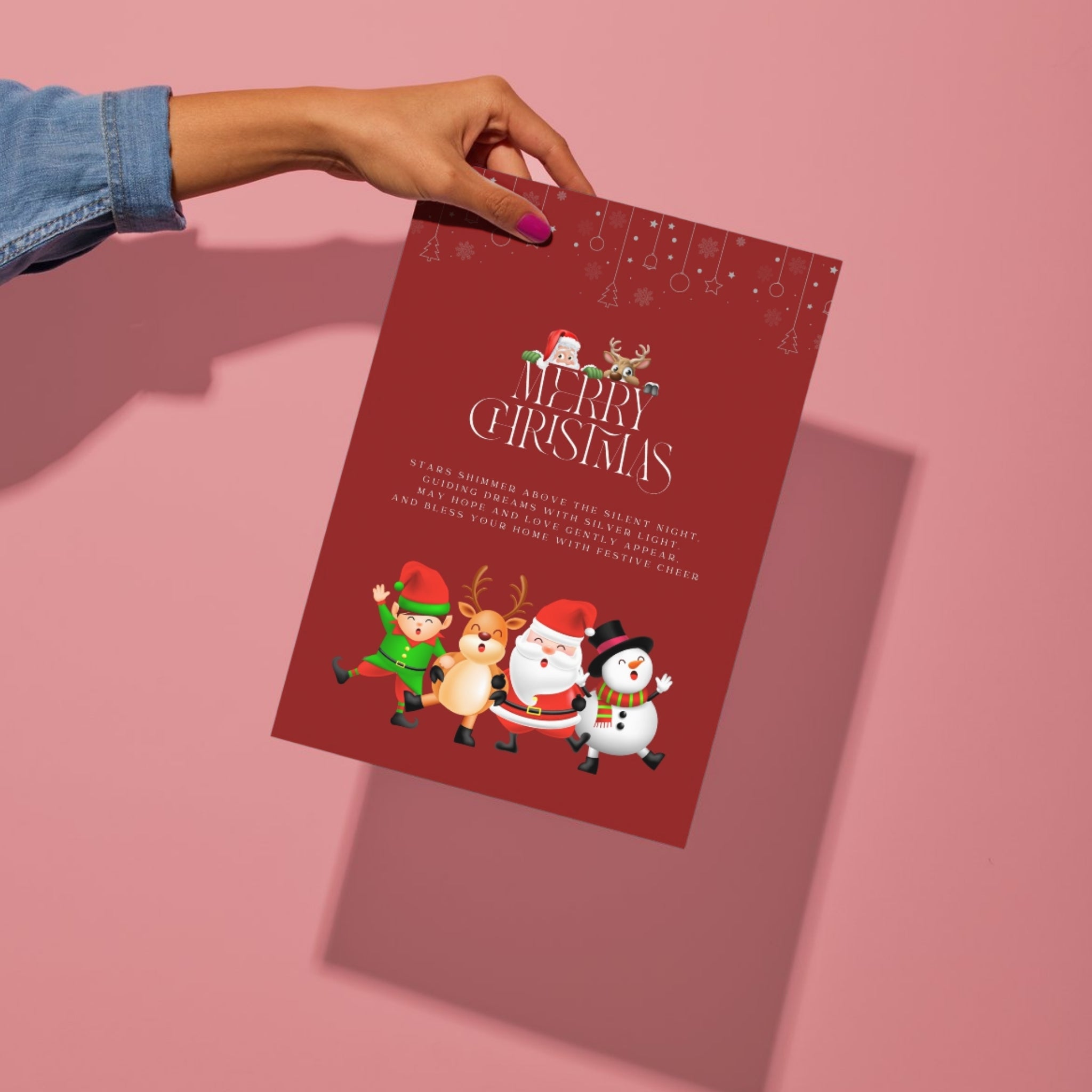 printable Christmas card 5x7 instant download