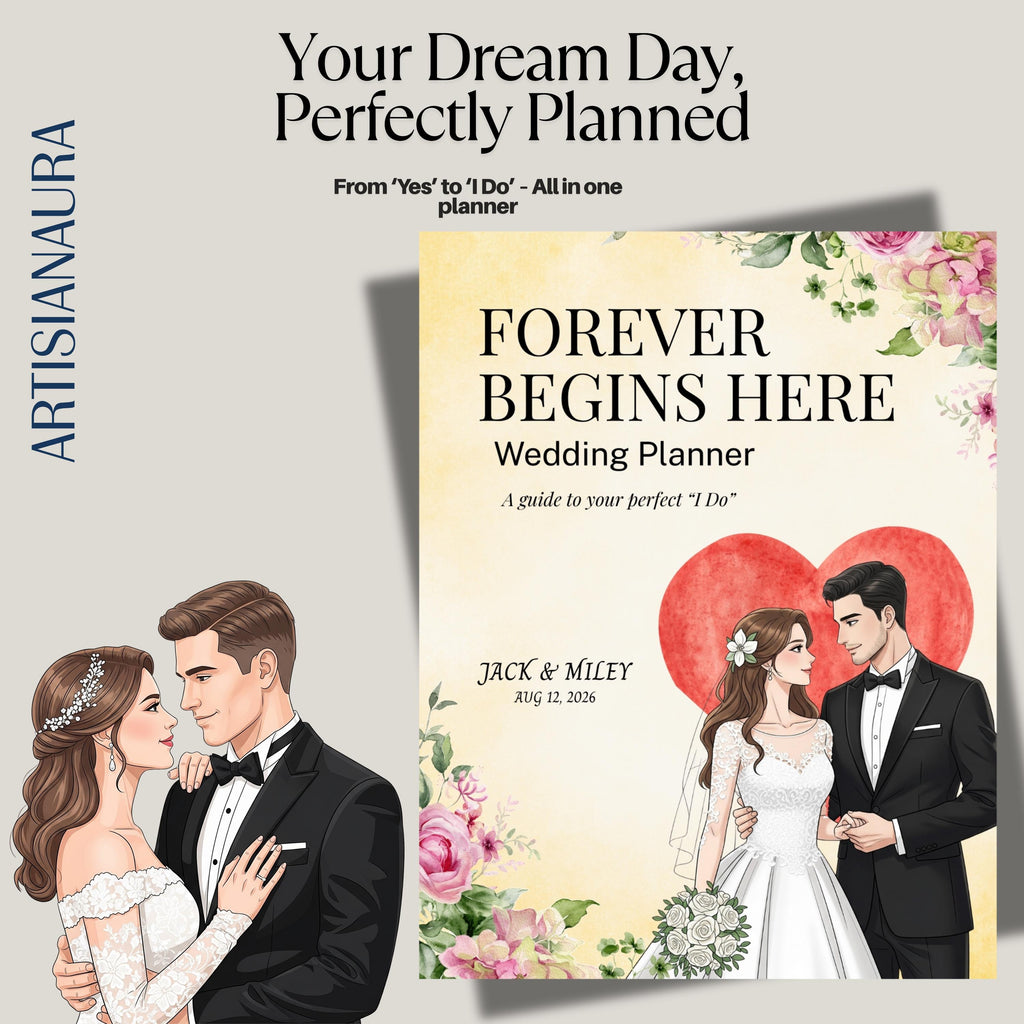 wedding planner 8.5x11 editable Canva PDF