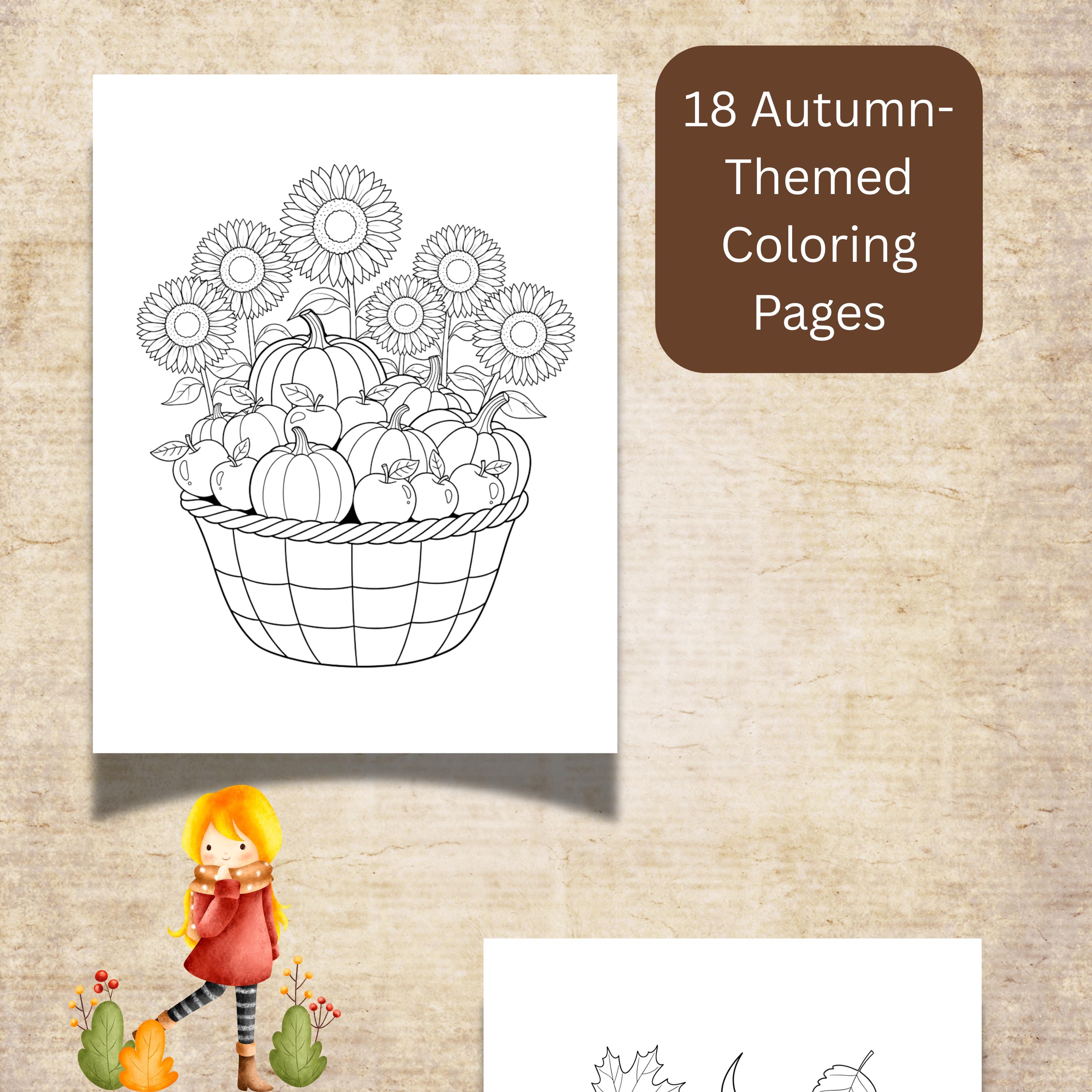 printable fall coloring book for kids