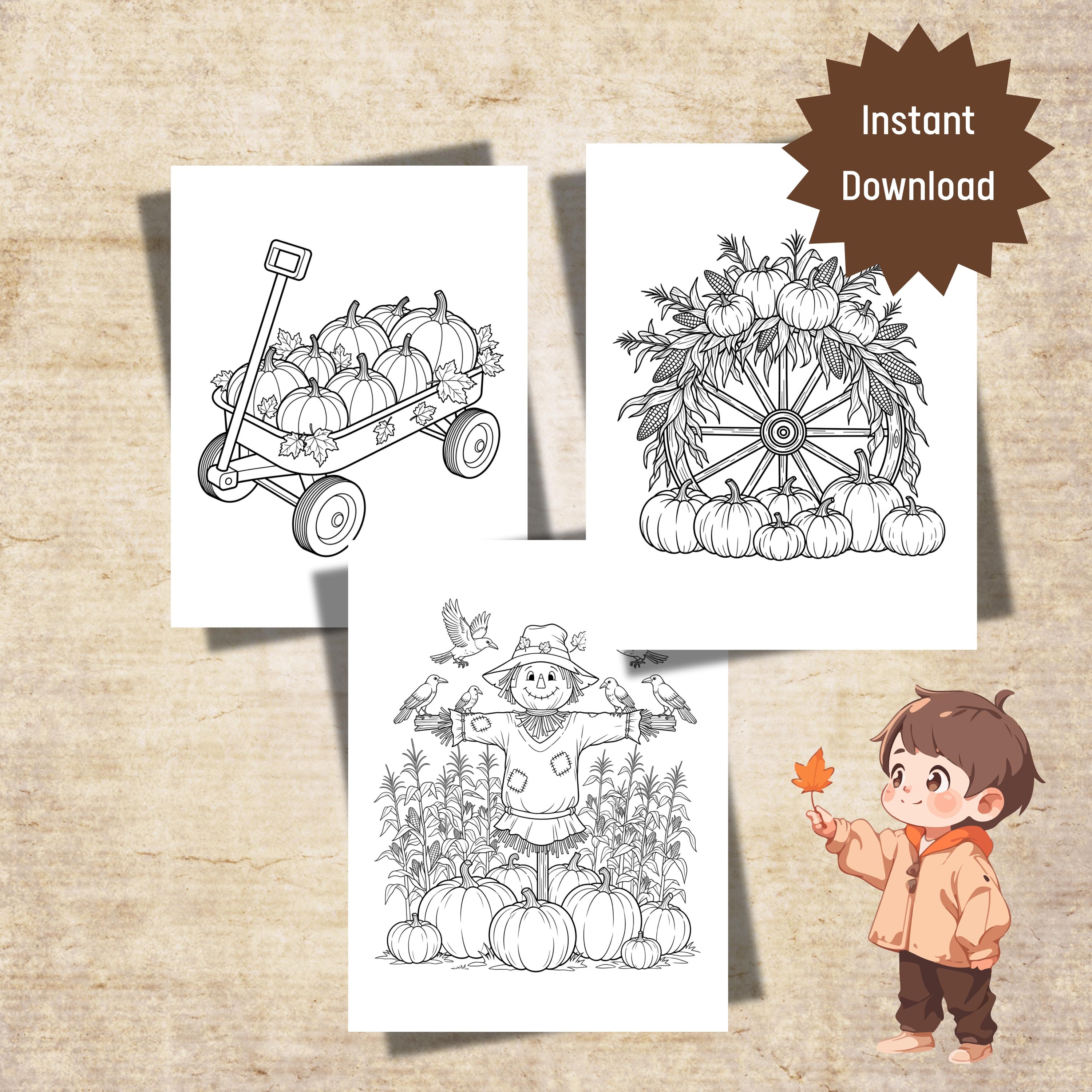 printable fall coloring book for kids