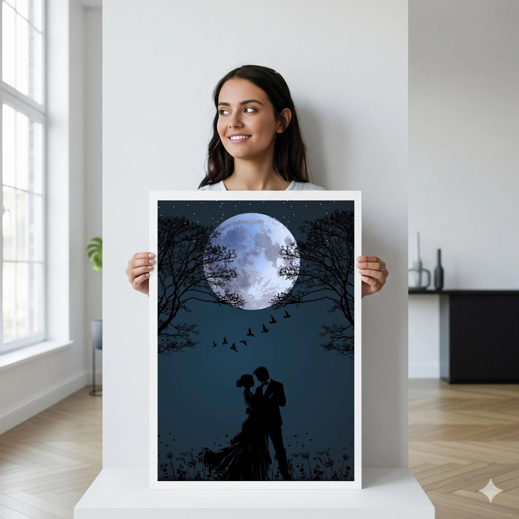 digital downloadable romantic wall poster dancing couple