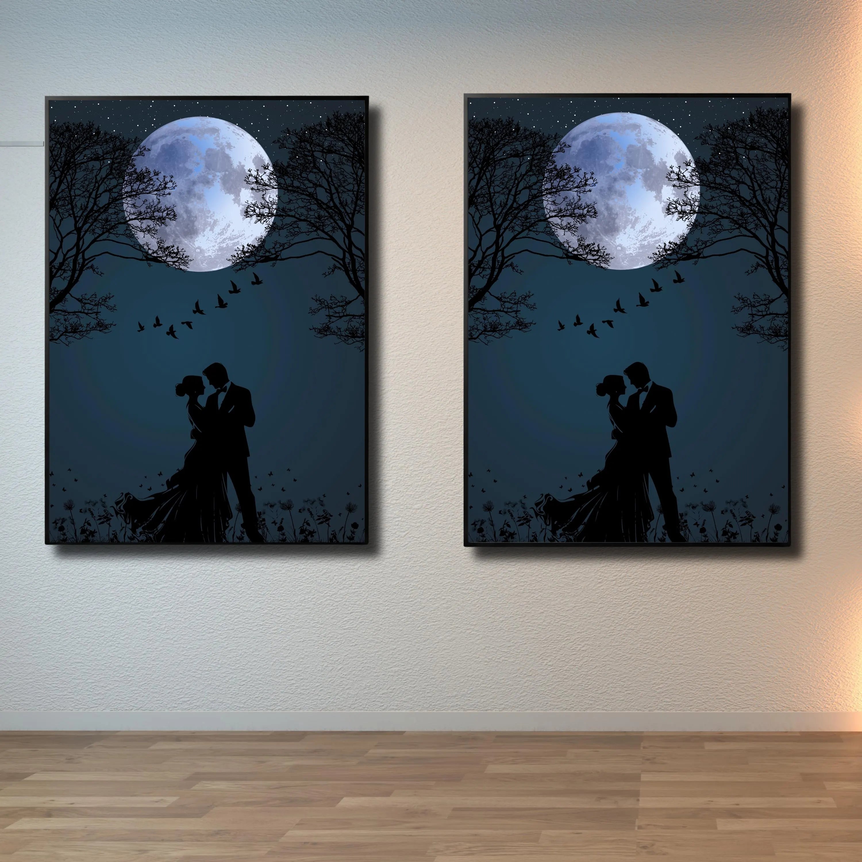 digital downloadable romantic wall poster dancing couple