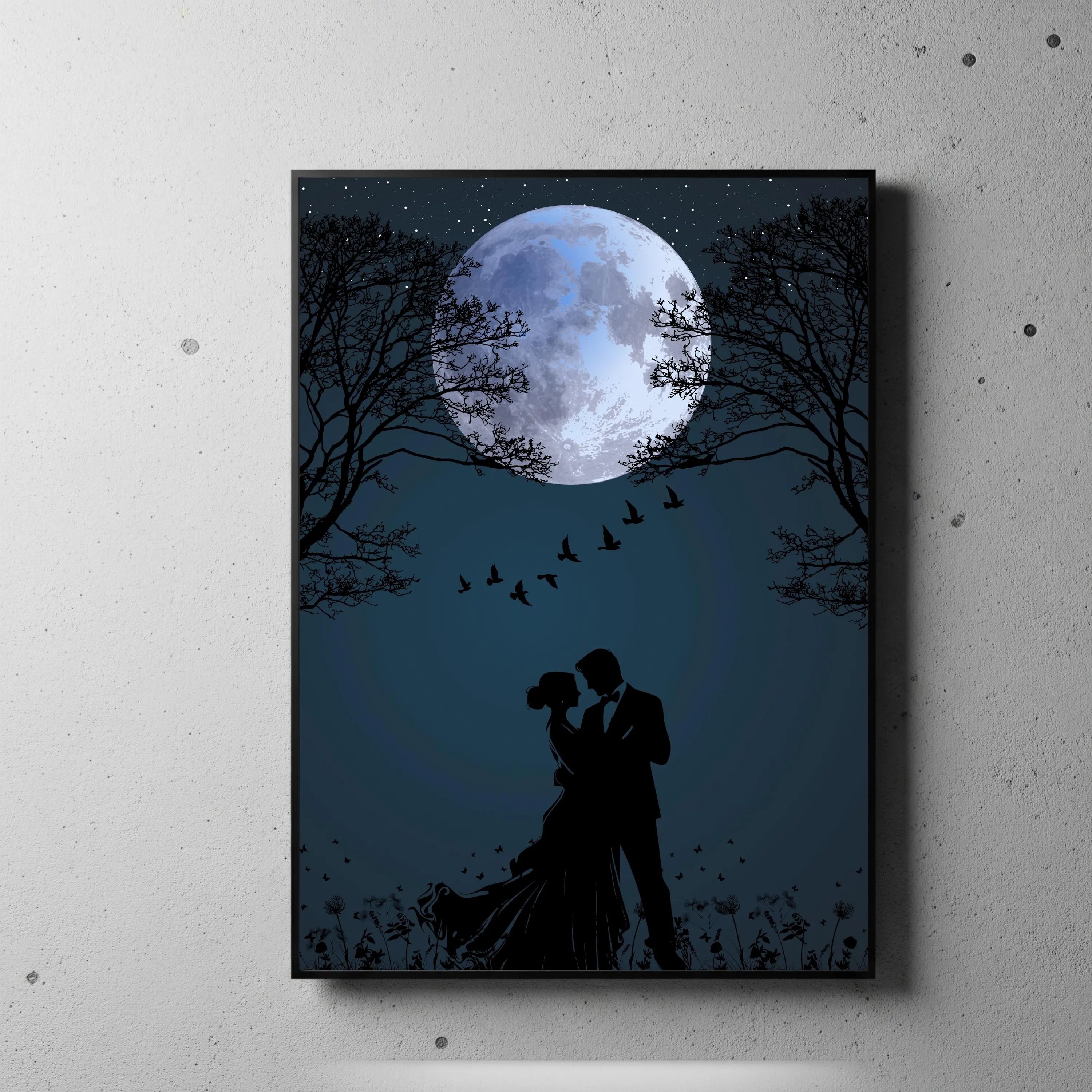 digital downloadable romantic wall poster dancing couple