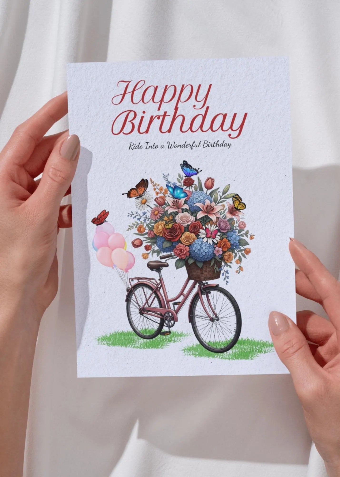 printable bicycle card for her birthday