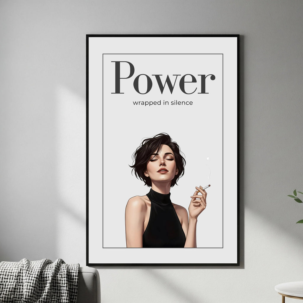 digital empowerment art poster woman smoking