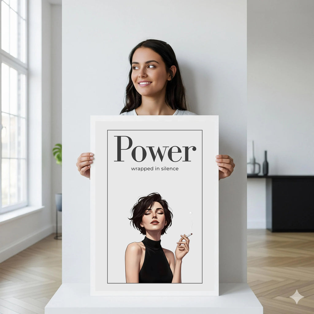 digital empowerment art poster woman smoking