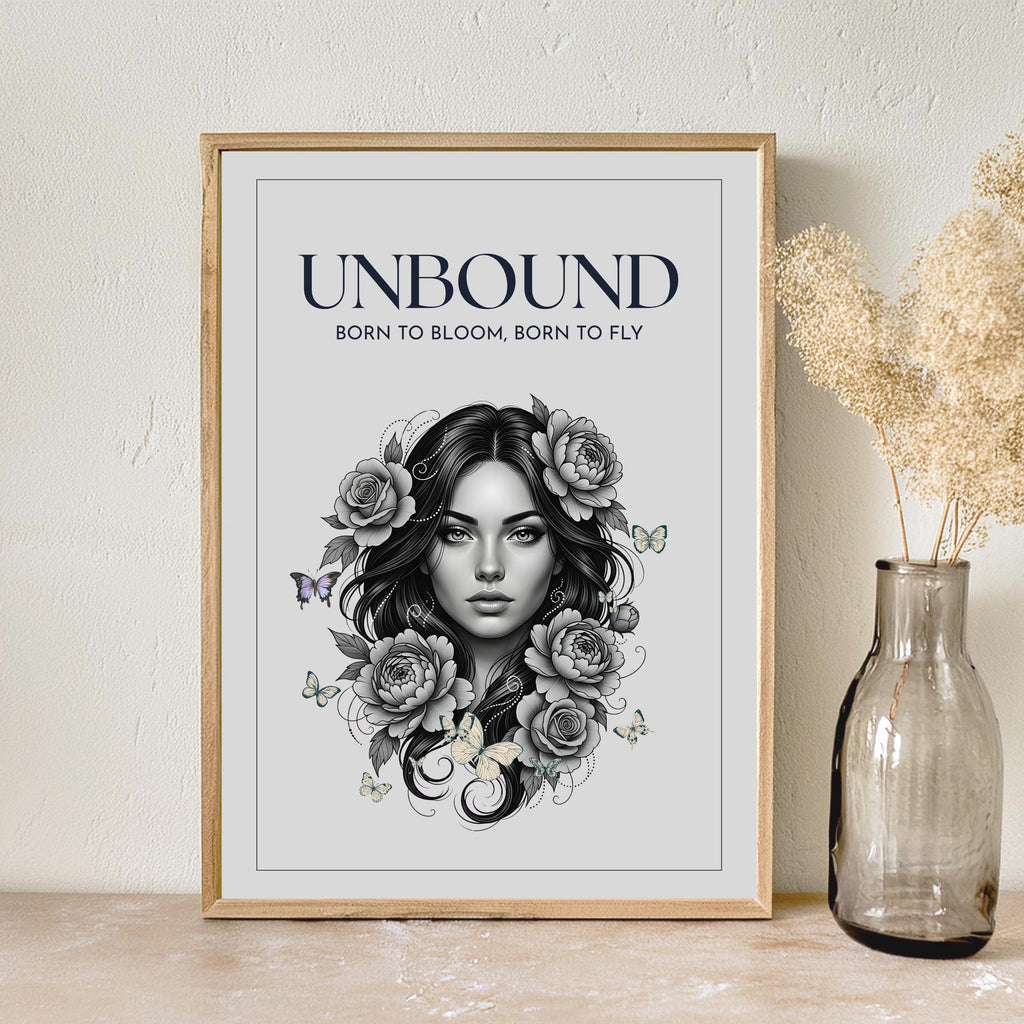 printable boho wall art unbound woman design