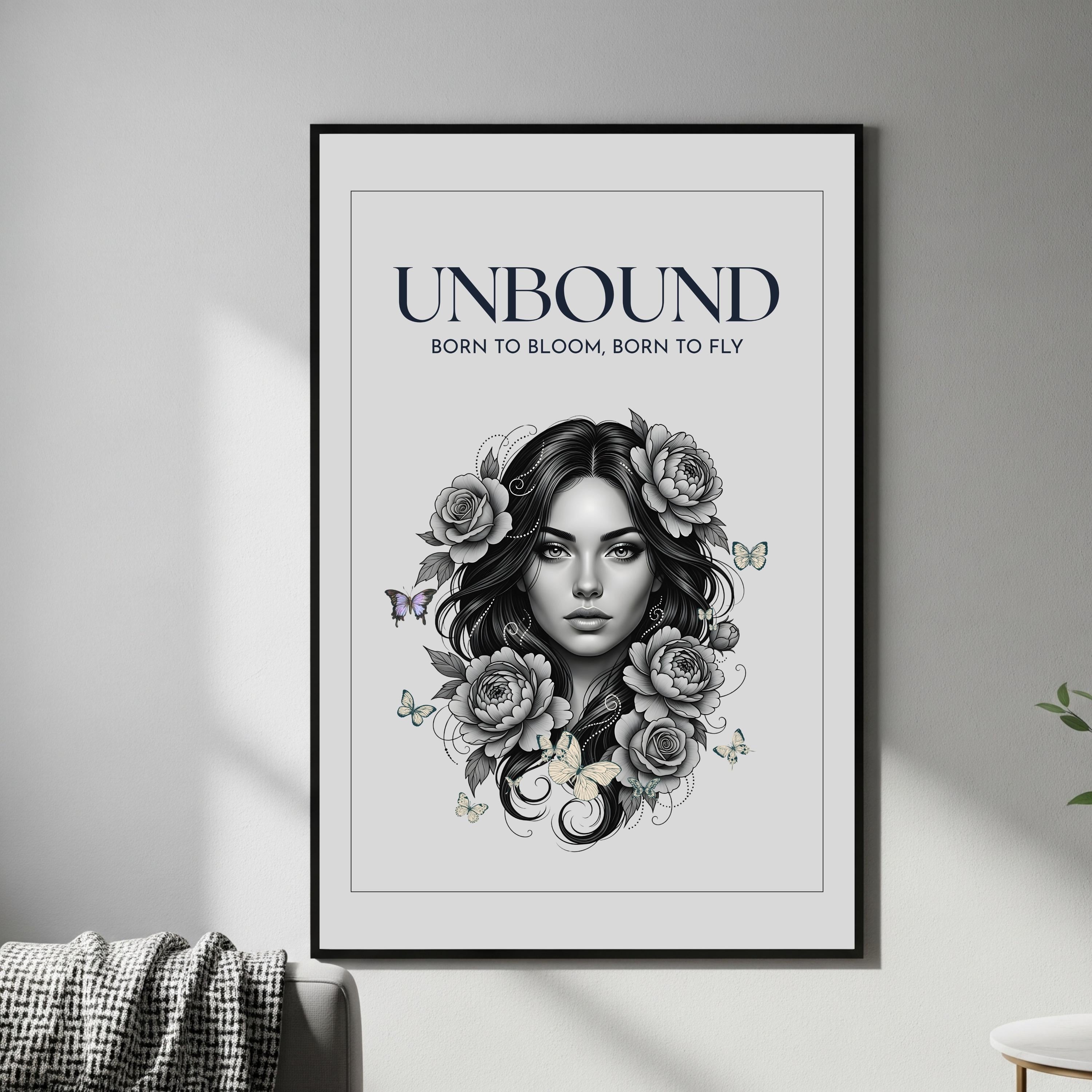 printable boho wall art unbound woman design
