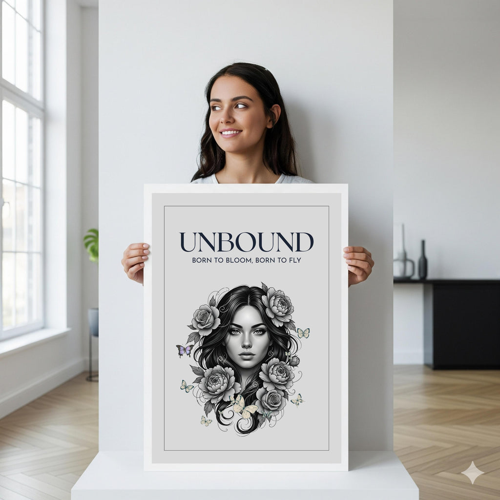 printable boho wall art unbound woman design