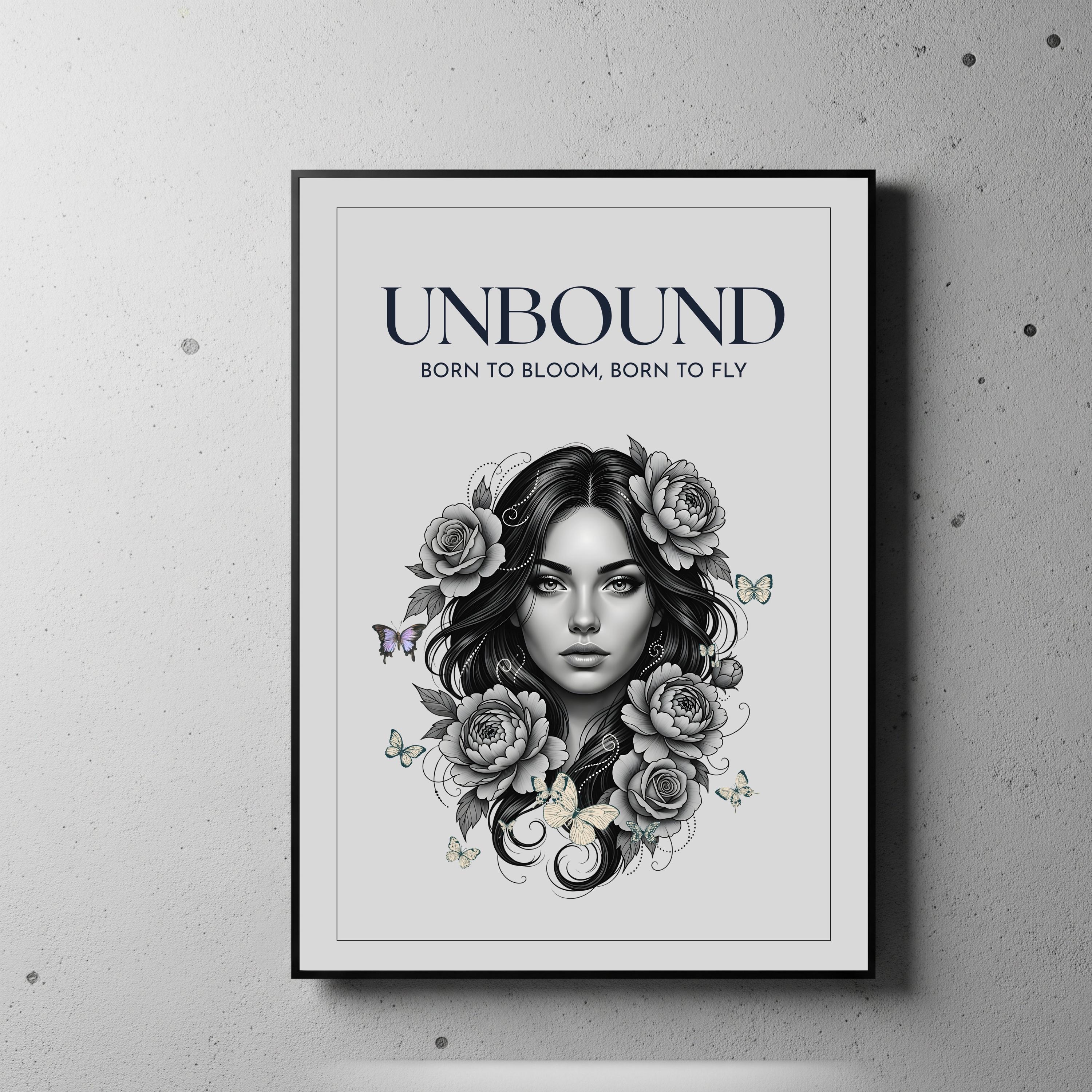 printable boho wall art unbound woman design