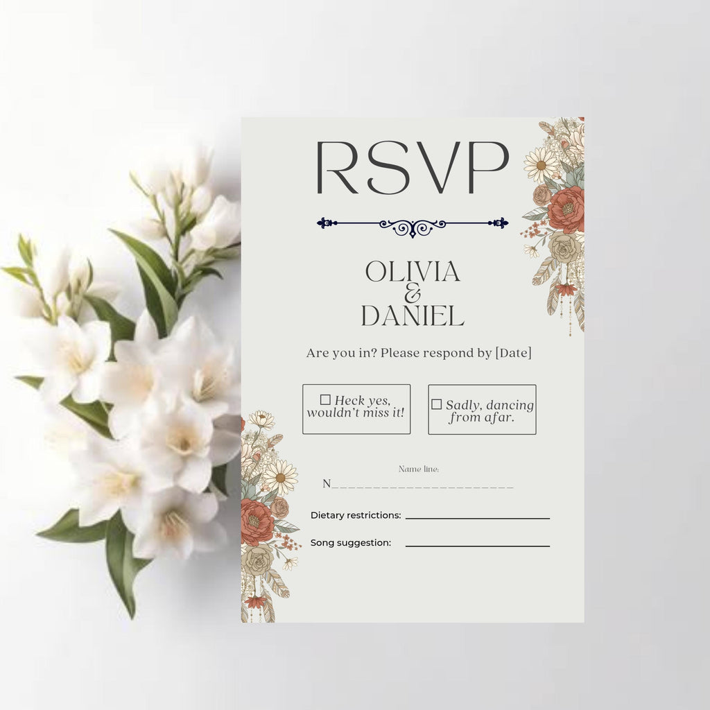 boho wedding suite digital download butterfly floral