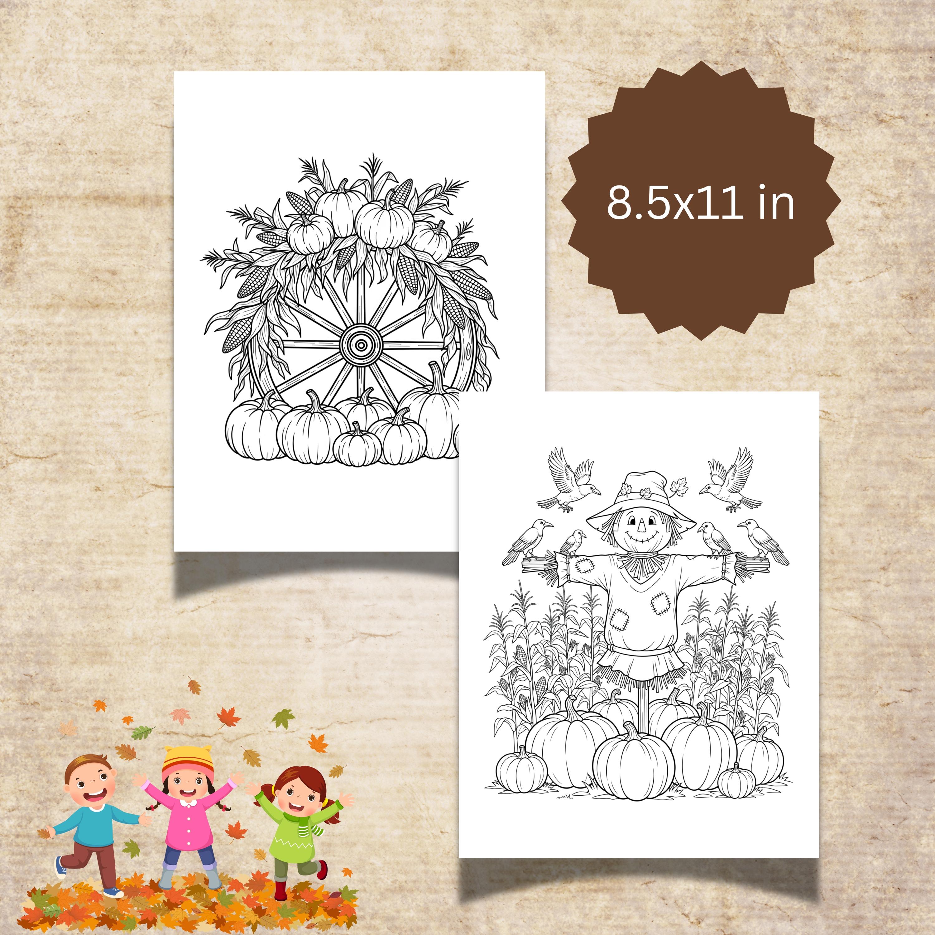 printable fall coloring book for kids