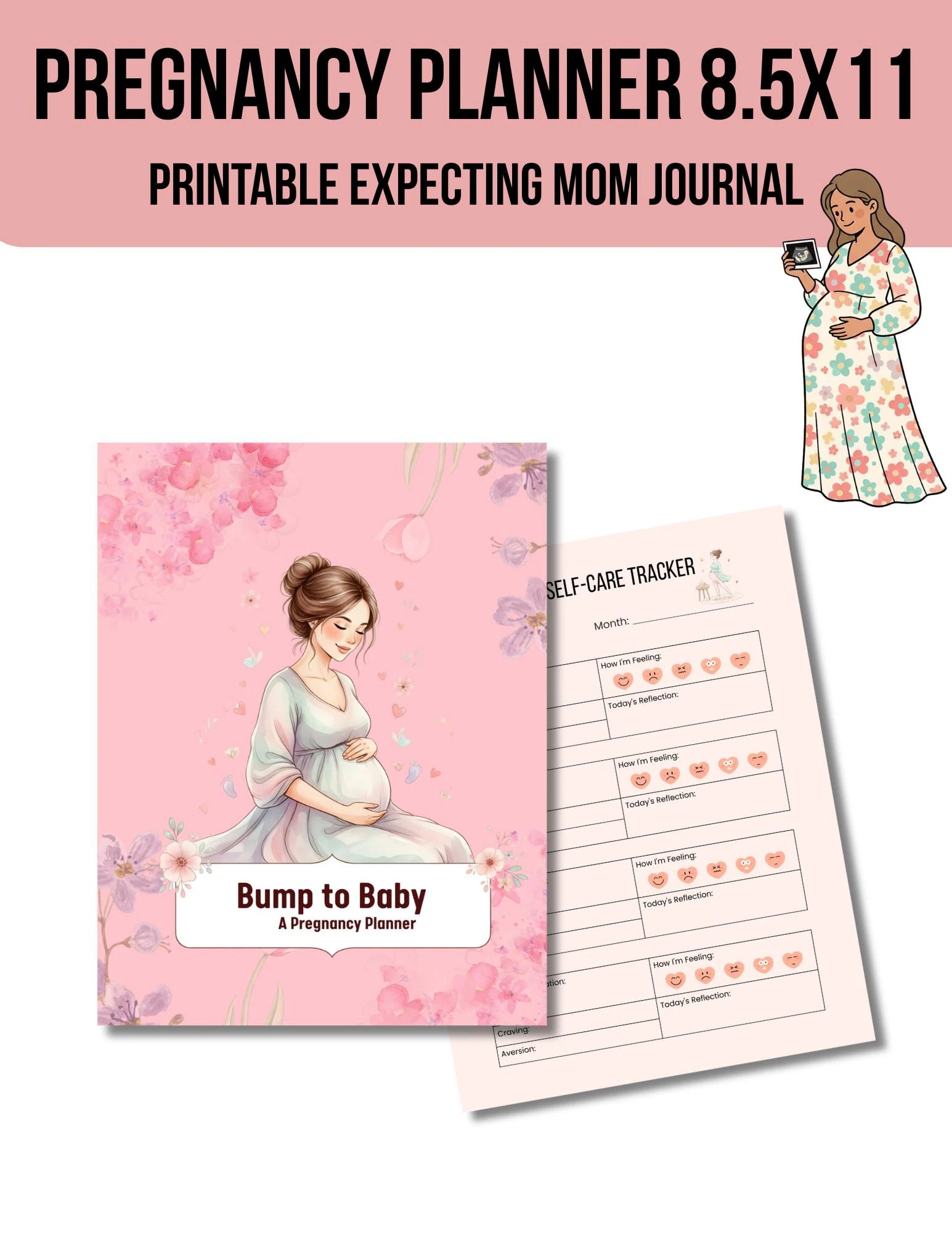 pregnancy planner 8.5x11 printable expecting mom journal