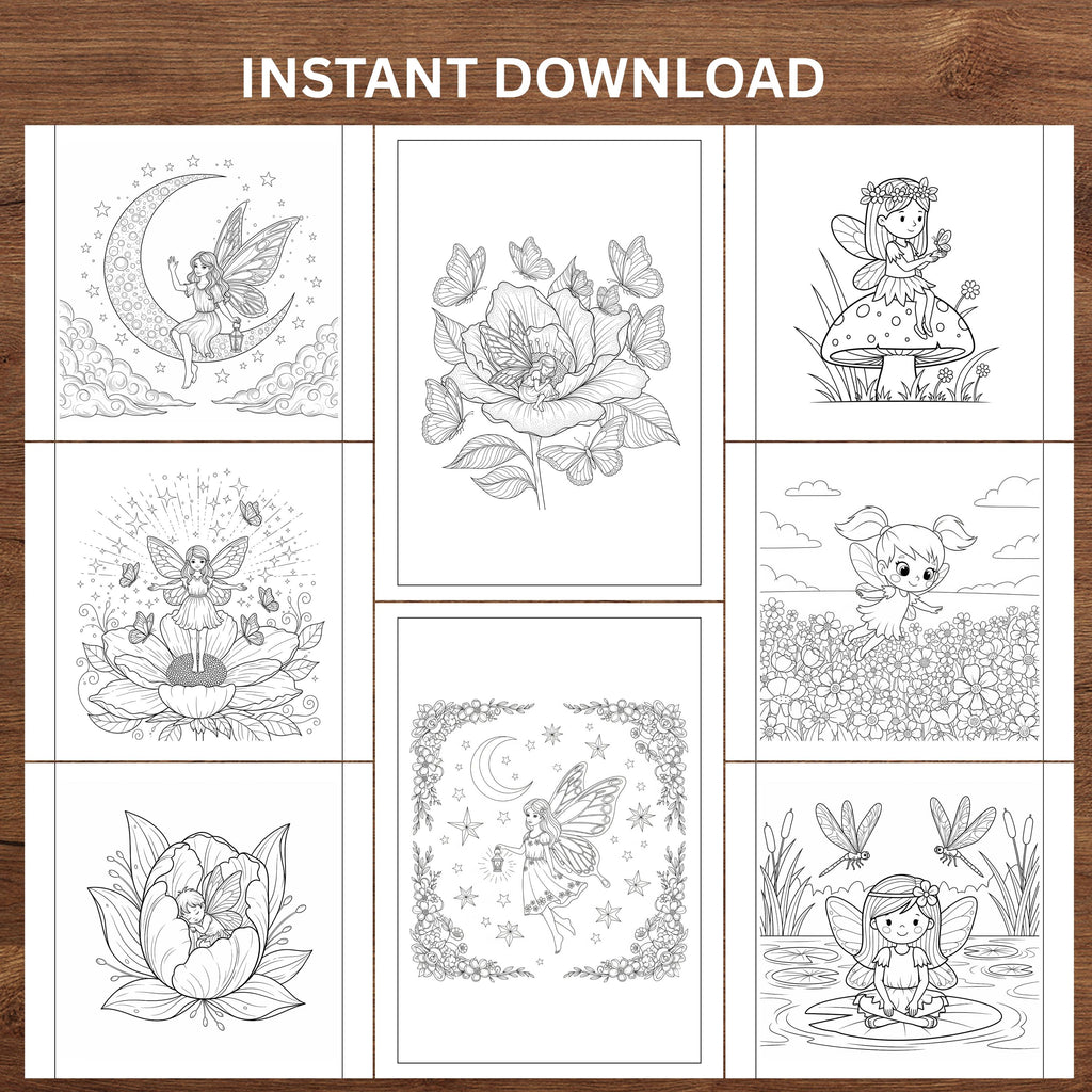 printable fairy coloring designs for kids