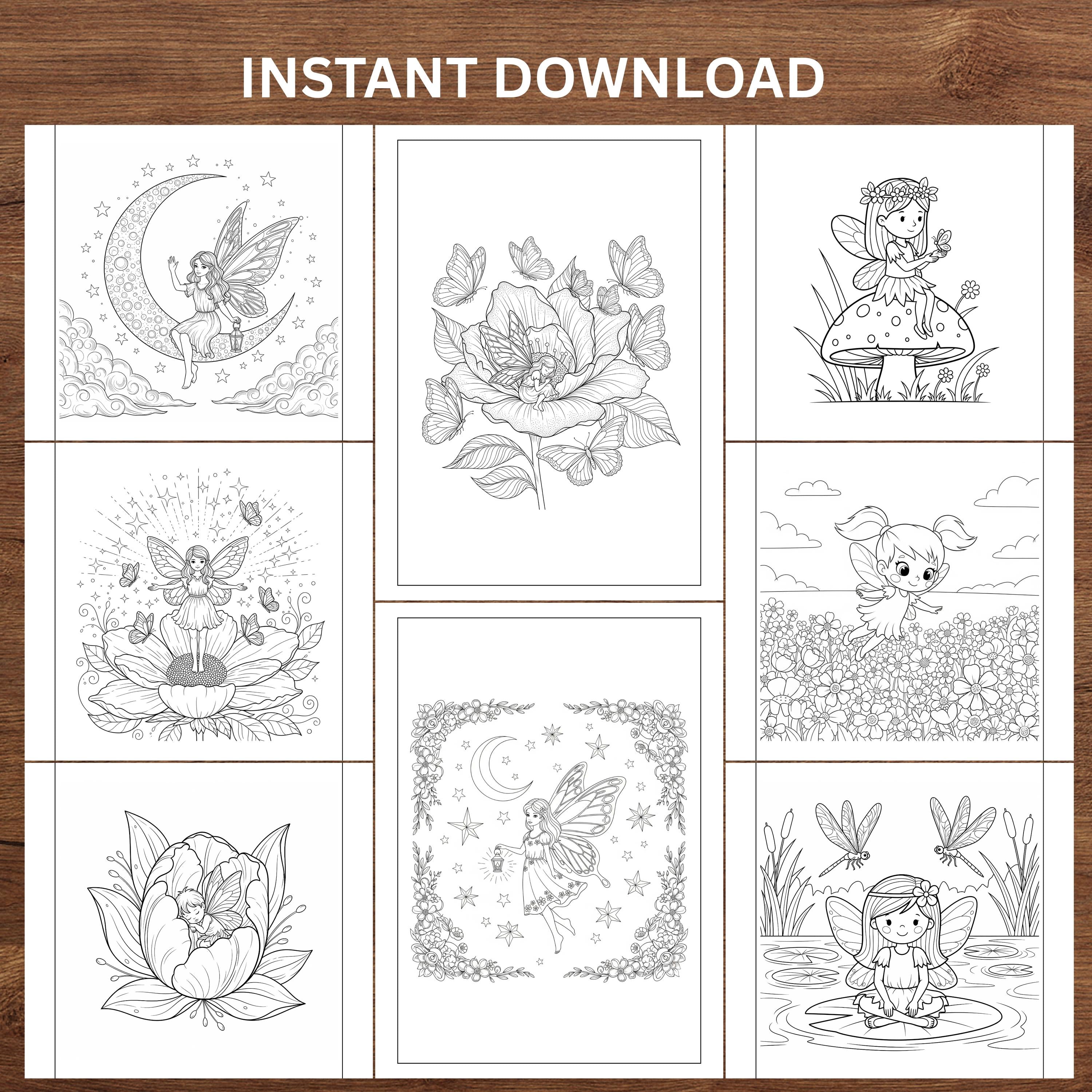 printable fairy coloring designs for kids