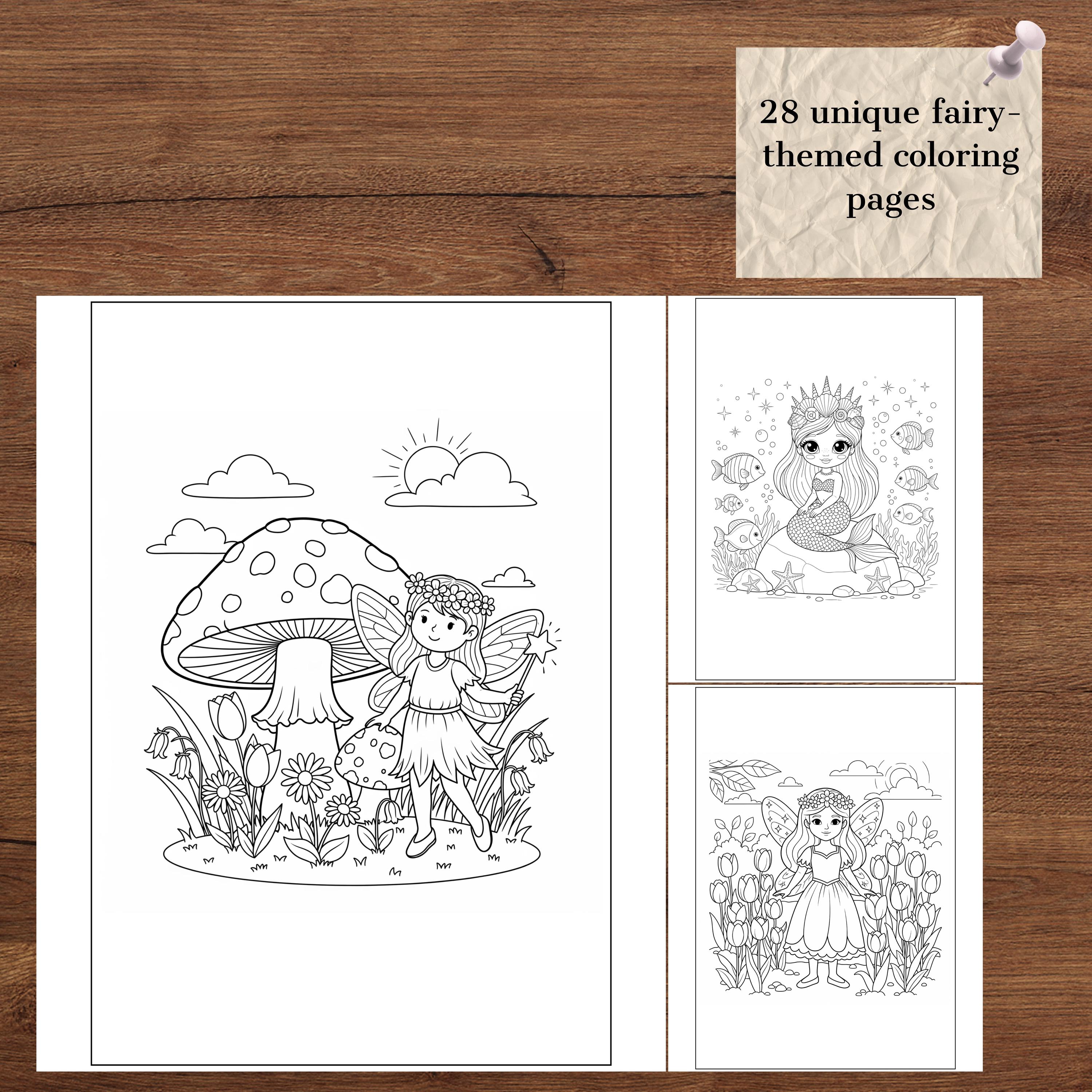 printable fairy coloring designs for kids