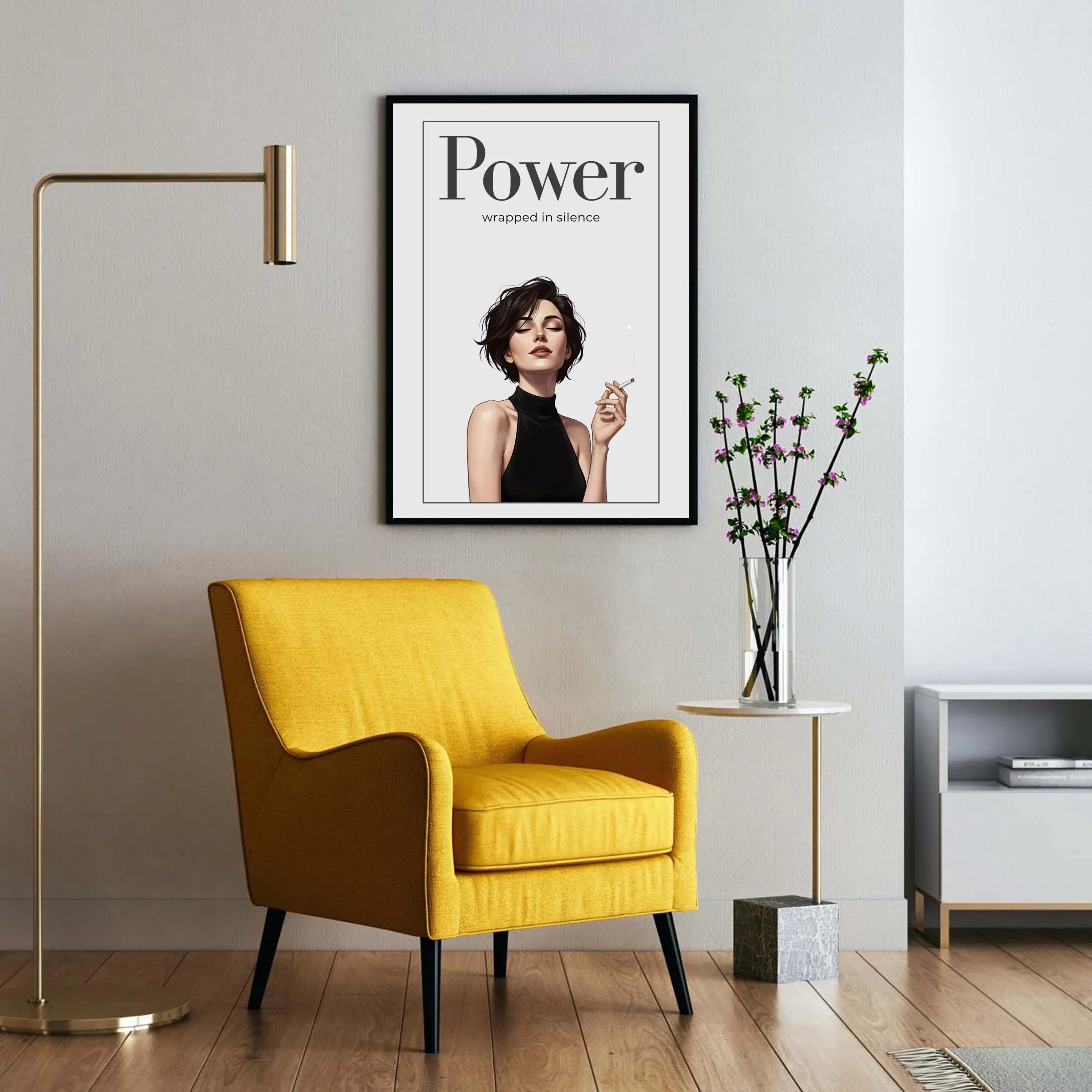 digital empowerment art poster woman smoking