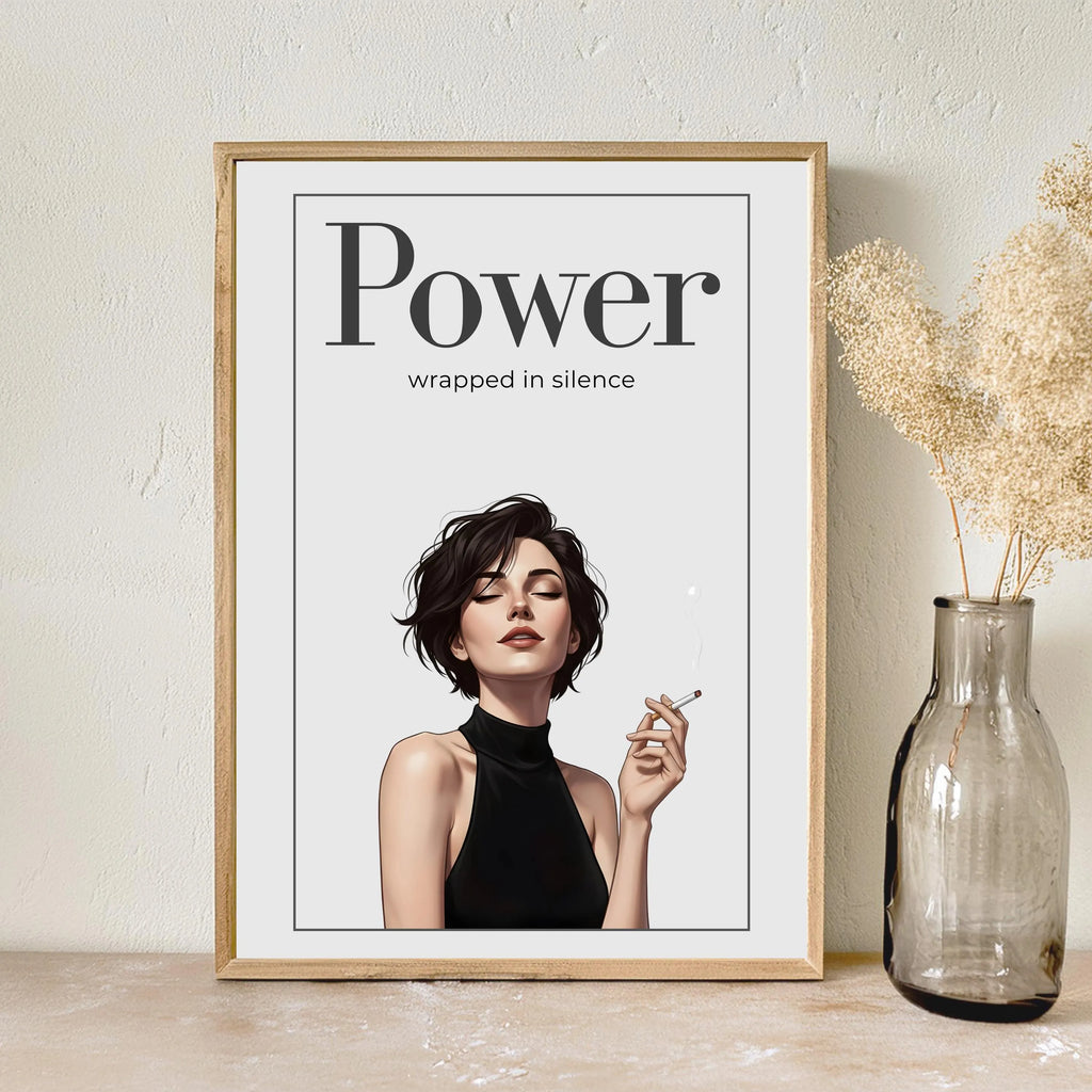 Power Poster | Woman Smoking Wall Art | Feminine Strength Print | Empowerment Poster