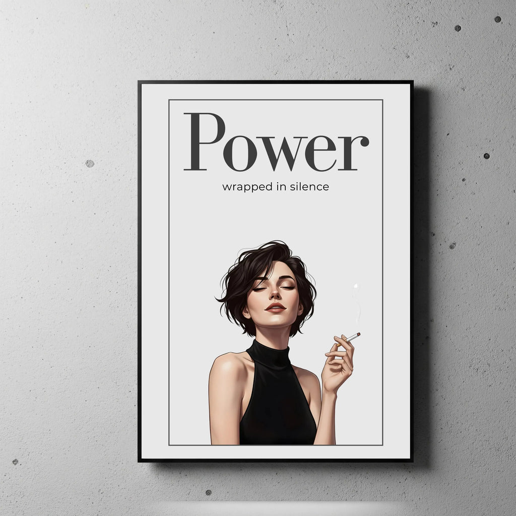 digital empowerment art poster woman smoking
