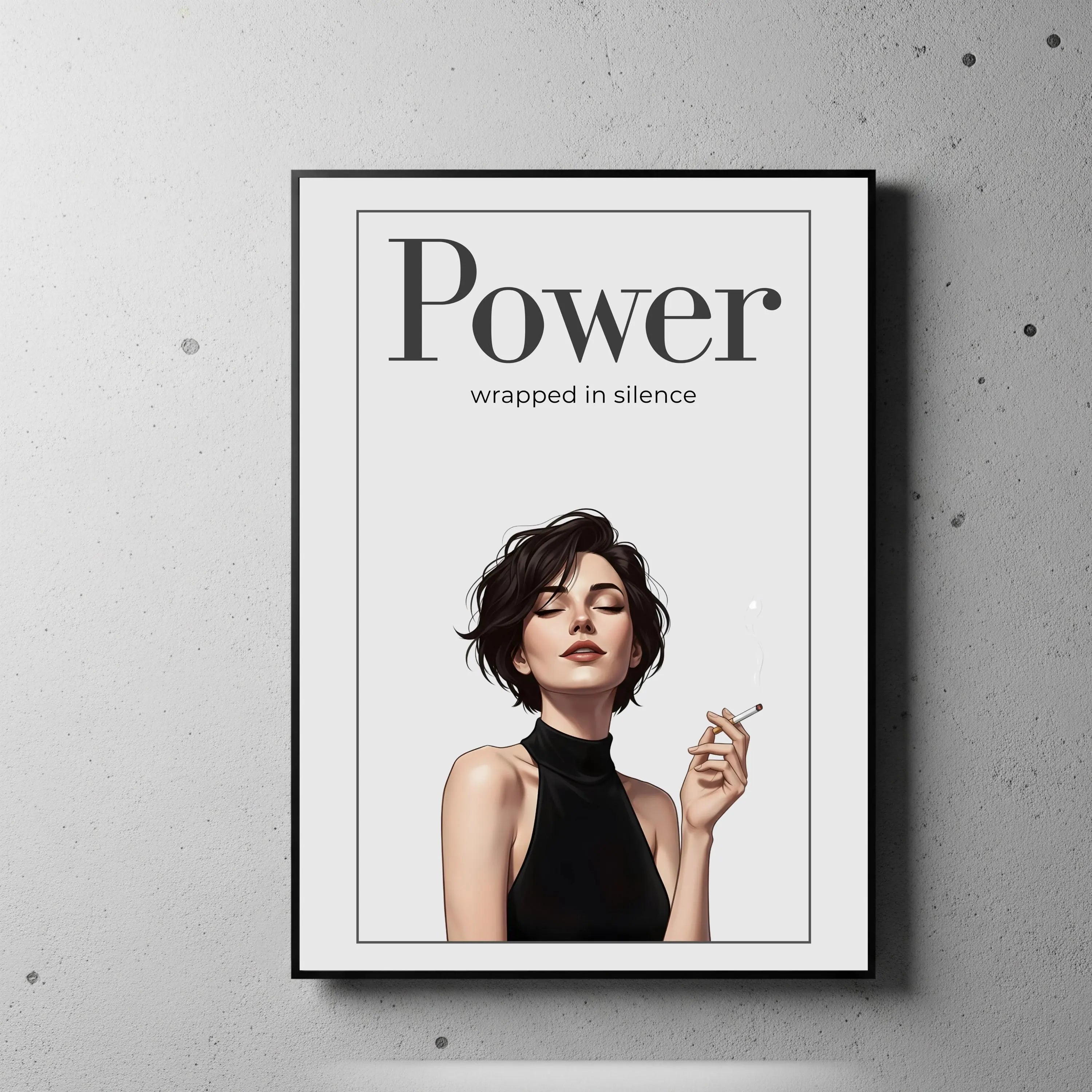 digital empowerment art poster woman smoking