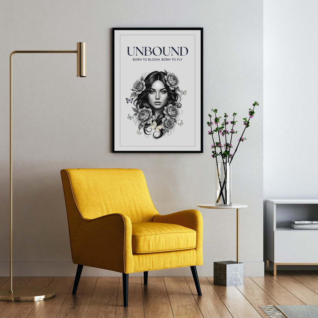 printable boho wall art unbound woman design