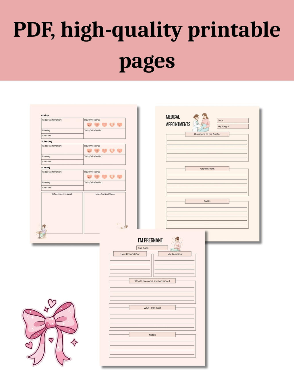 pregnancy planner 8.5x11 printable expecting mom journal