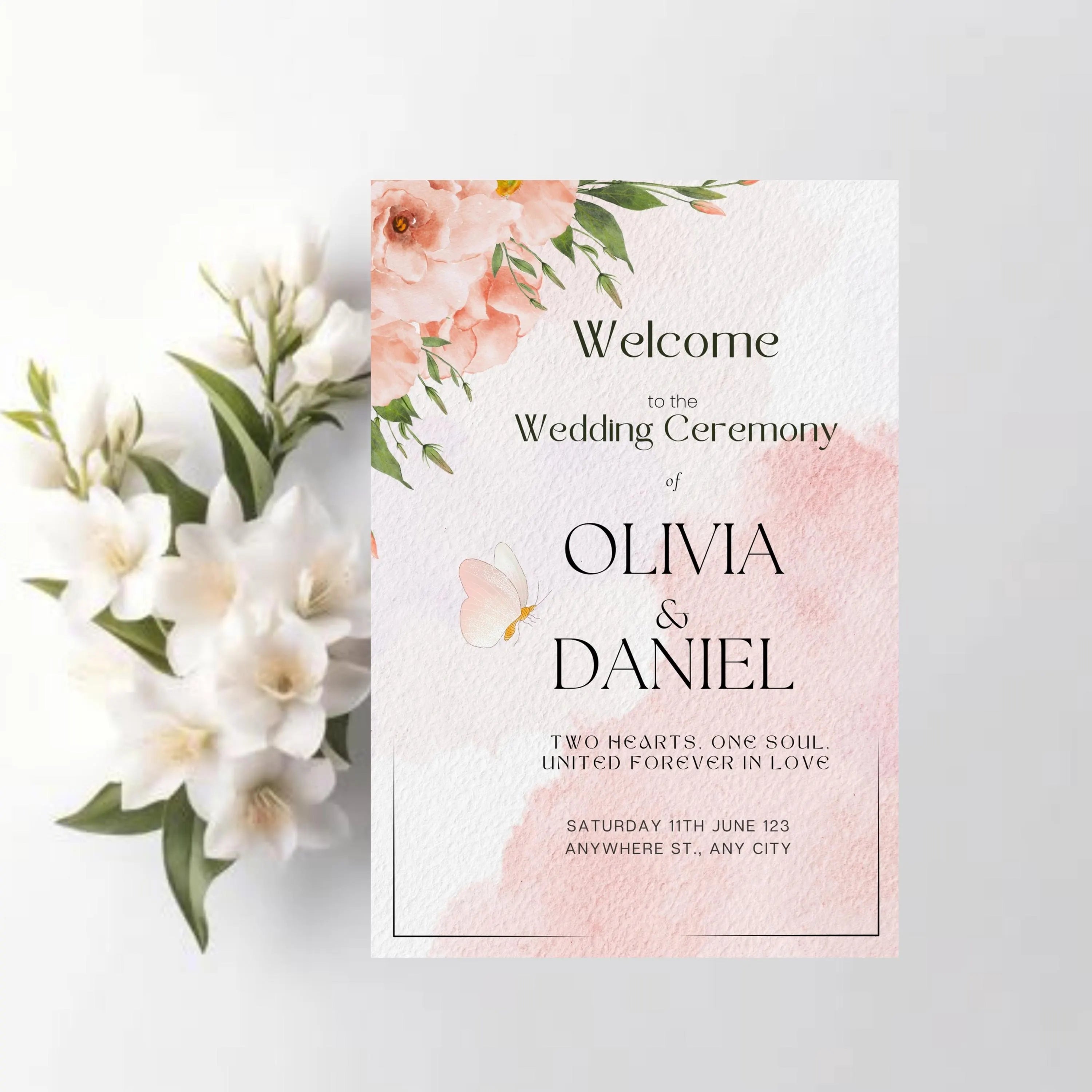 printable watercolor wedding invitation card
