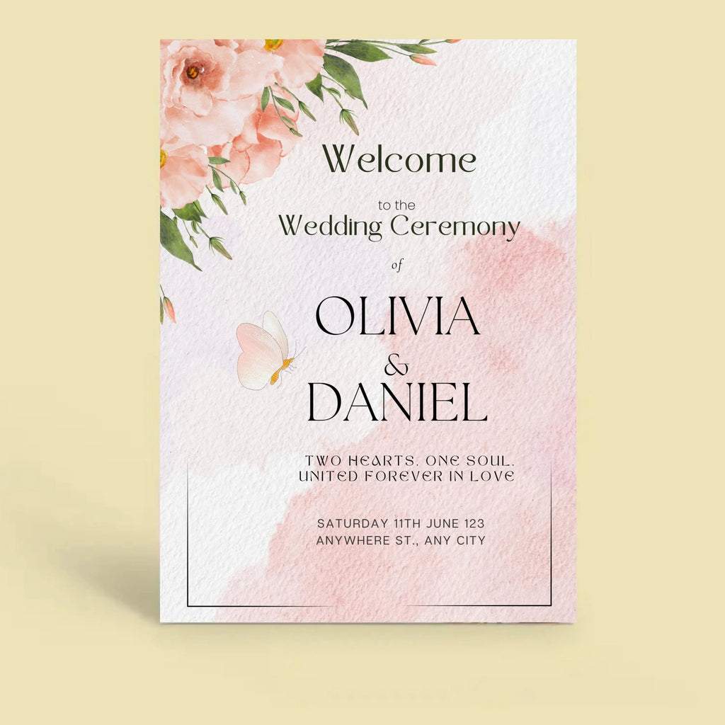 printable watercolor wedding invitation card